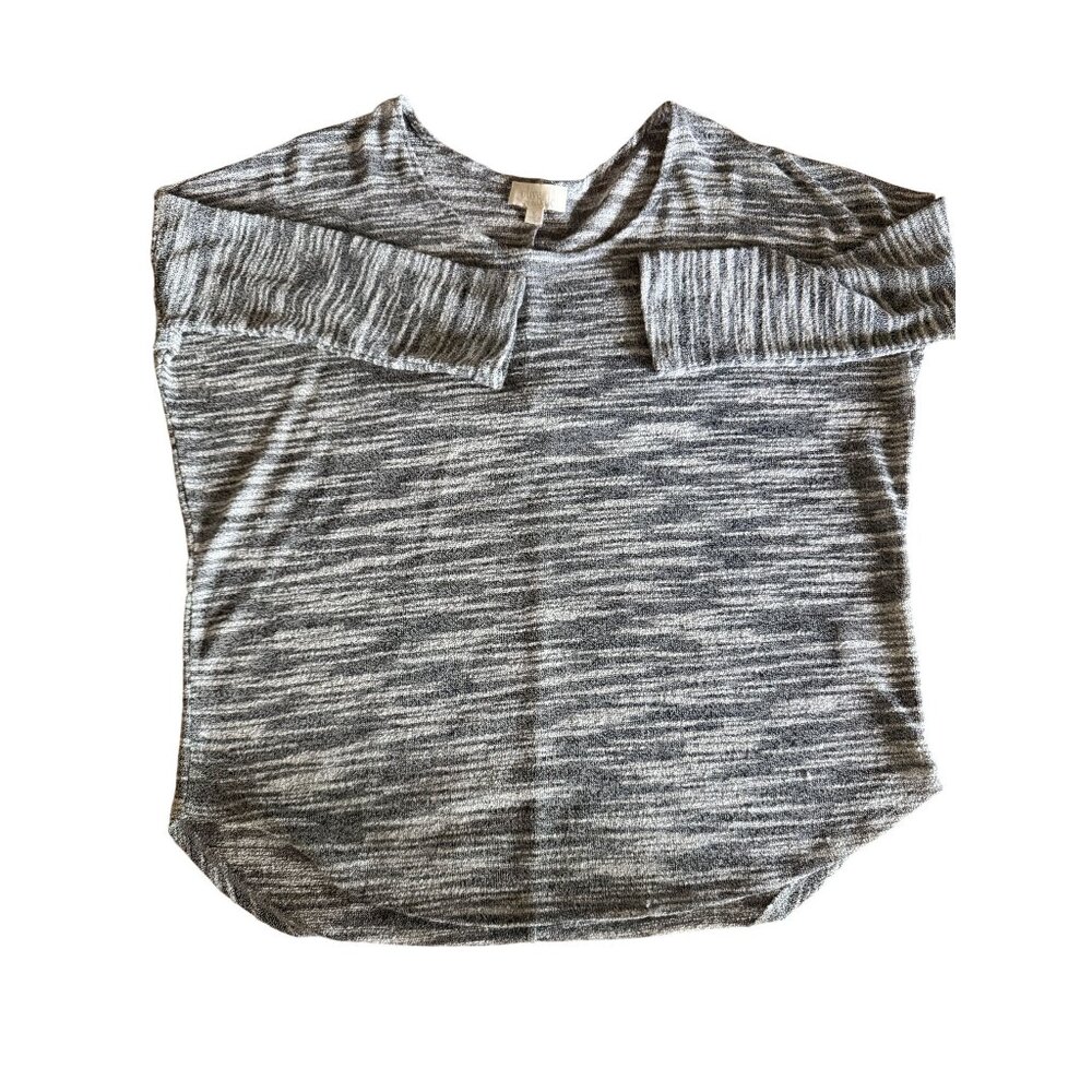 Olive & Oak Gray & White Striped Lightweight Knit Top Womens XL